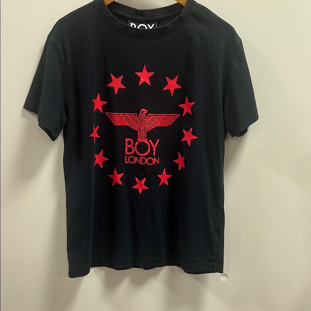 Black and Red Short Sleeve Tee with BOY Logo